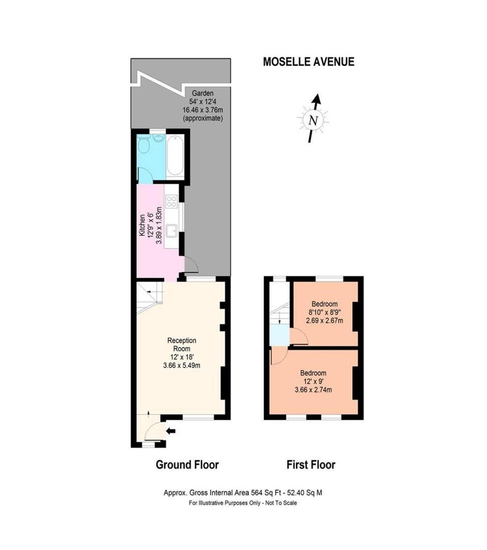 2 bed terraced house to rent